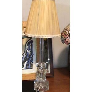 Lamp vintage cut stacked crystal original cord.  2 in pics only sell 1 at a time